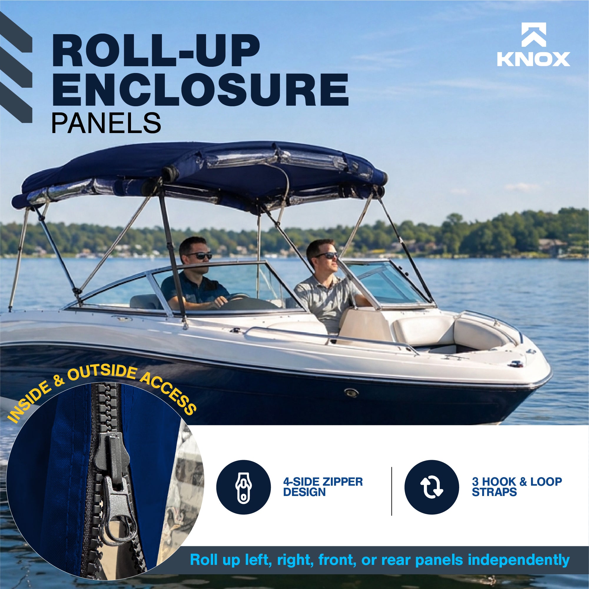 KNOX 3 Bow Bimini Enclosure with Frame Kit