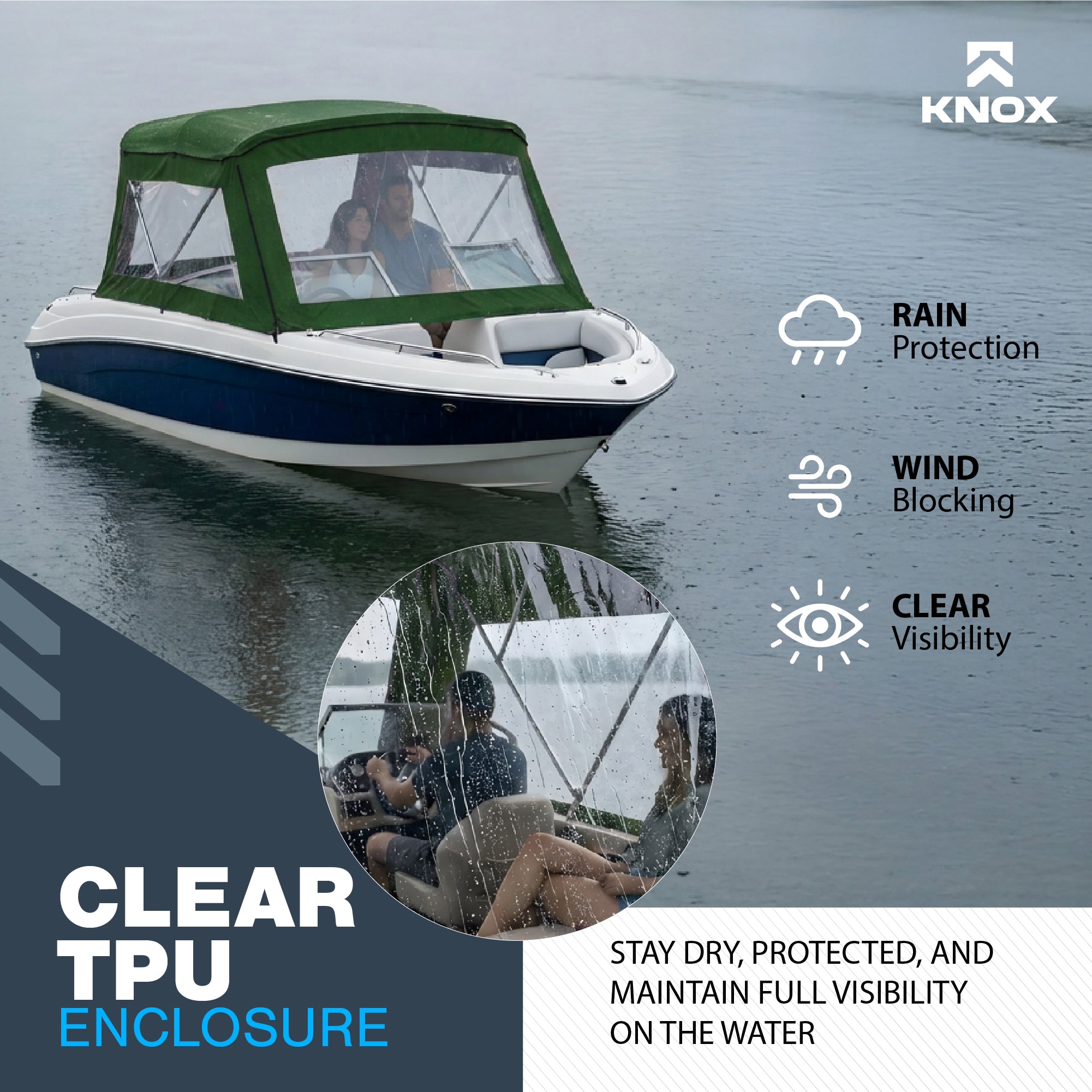 KNOX 3 Bow Bimini Enclosure with Frame Kit