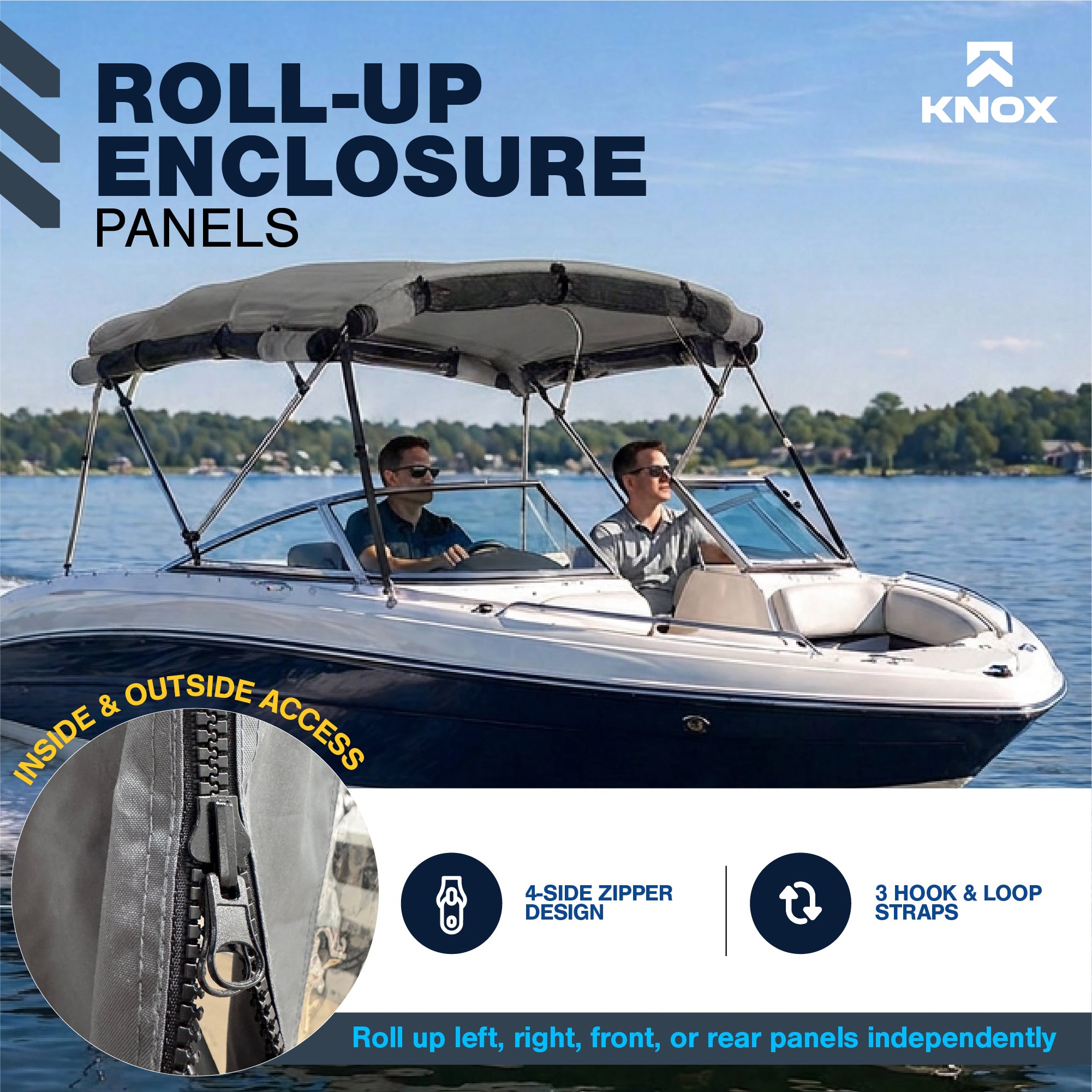 KNOX 4 Bow Bimini Mesh Enclosure with Frame Kit