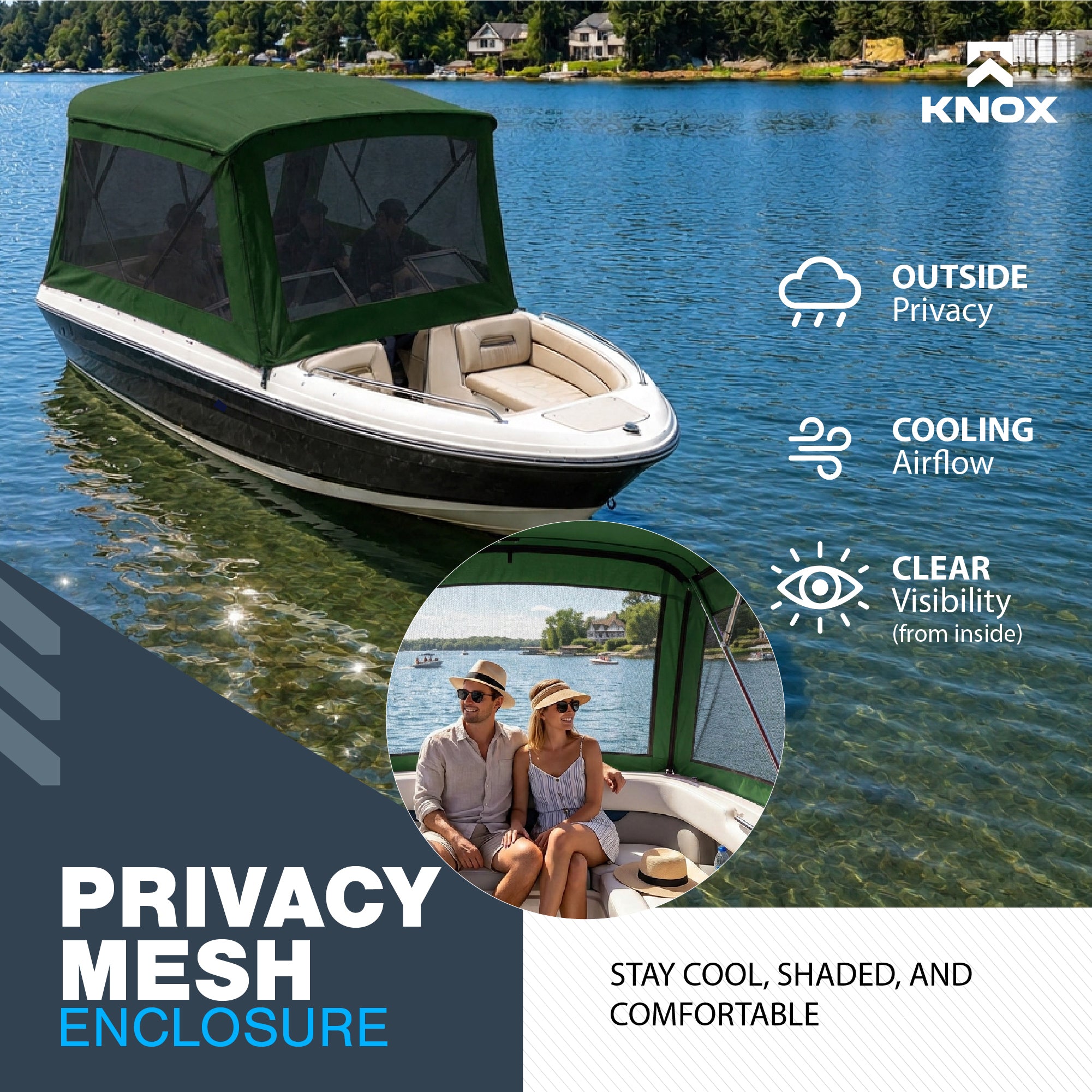 KNOX 4 Bow Bimini Mesh Enclosure with Frame Kit