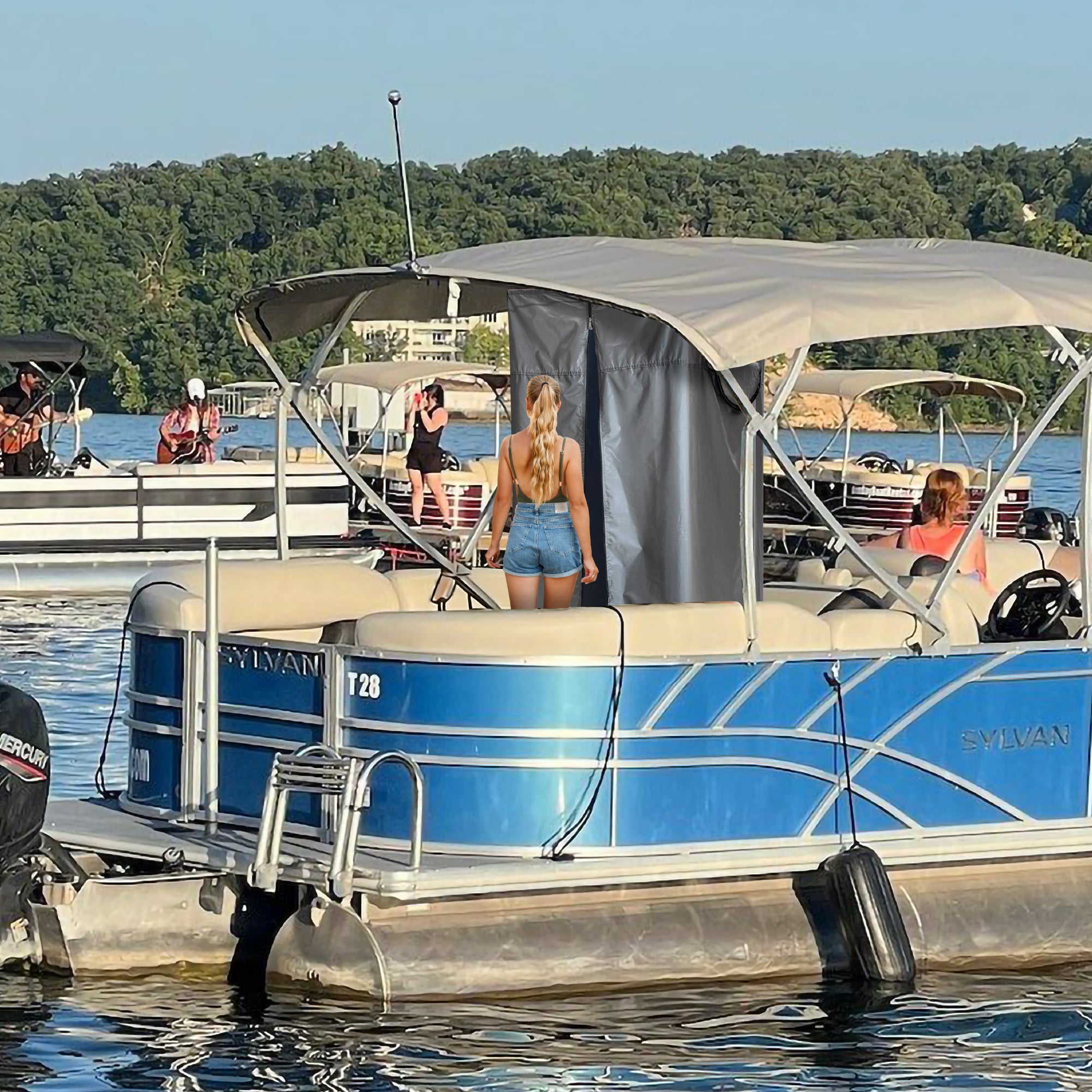 KNOX Boat Privacy Tent Hanging Portable Shower Curtain