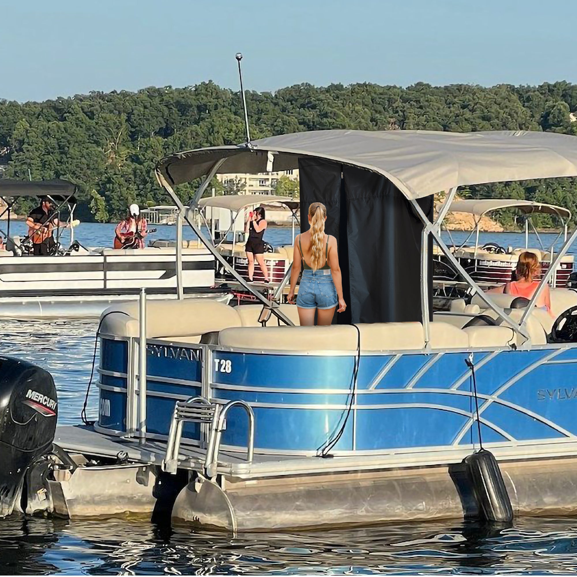 KNOX Boat Privacy Tent Hanging Portable Shower Curtain