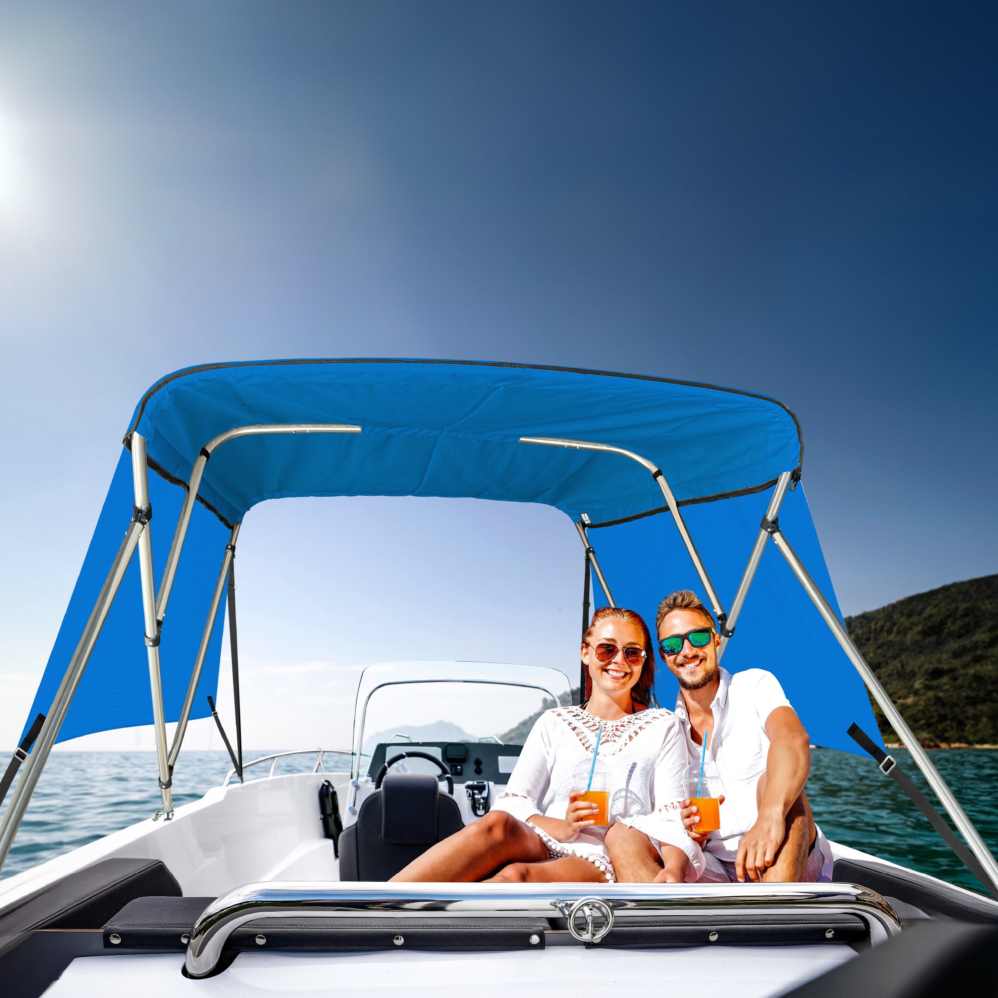 KNOX Pro Series Canvas With Sidewalls for 3 Bow Bimini Top, Solid