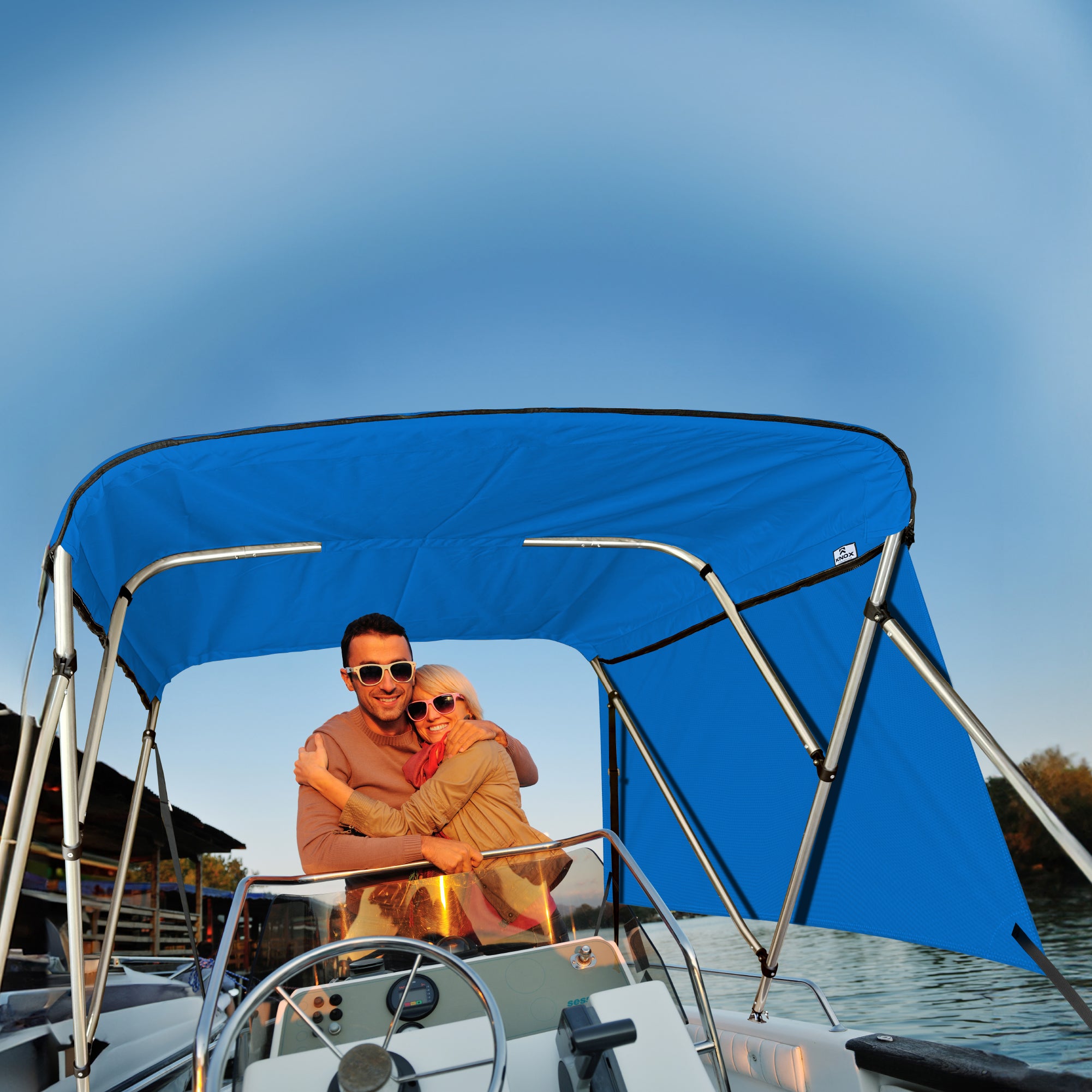 KNOX Pro Series Canvas With Sidewalls for 3 Bow Bimini Top, Solid