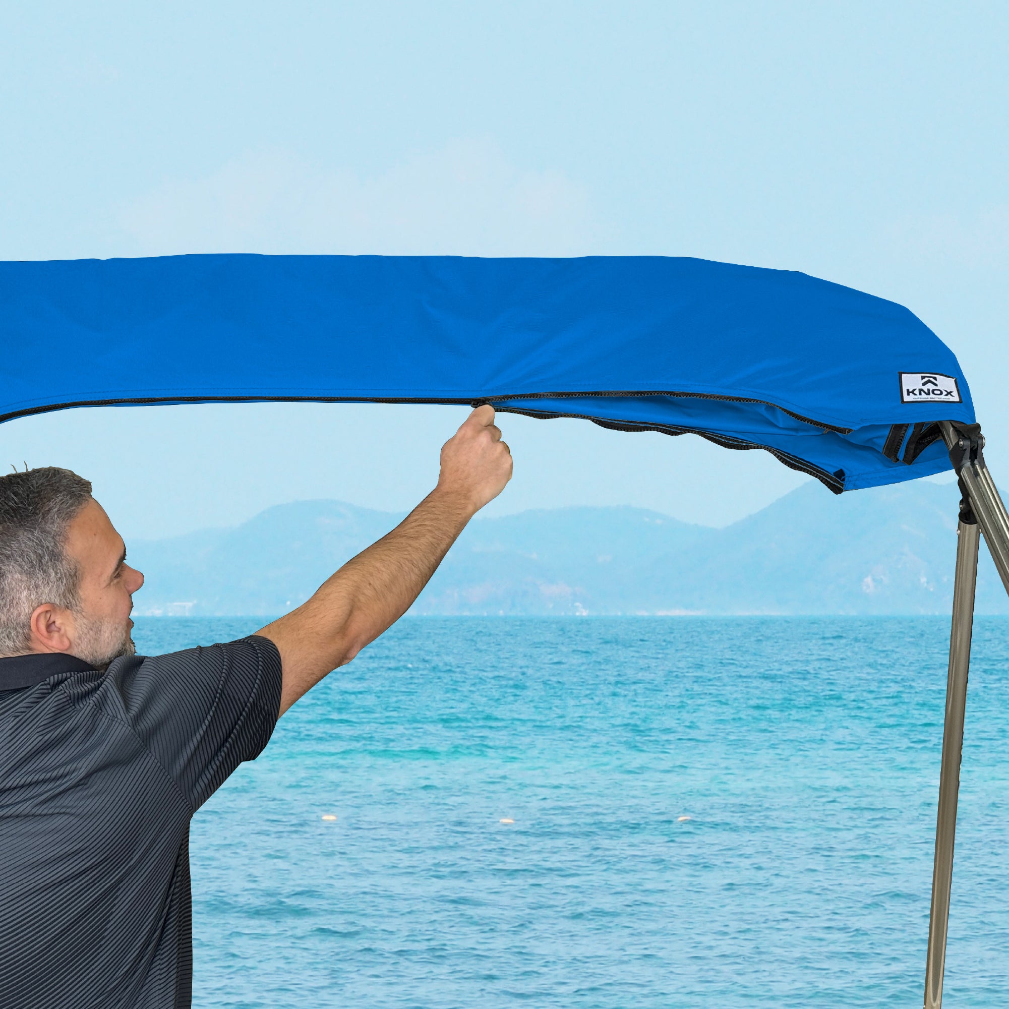 KNOX Pro Series Canvas With Sidewalls for 3 Bow Bimini Top, Solid