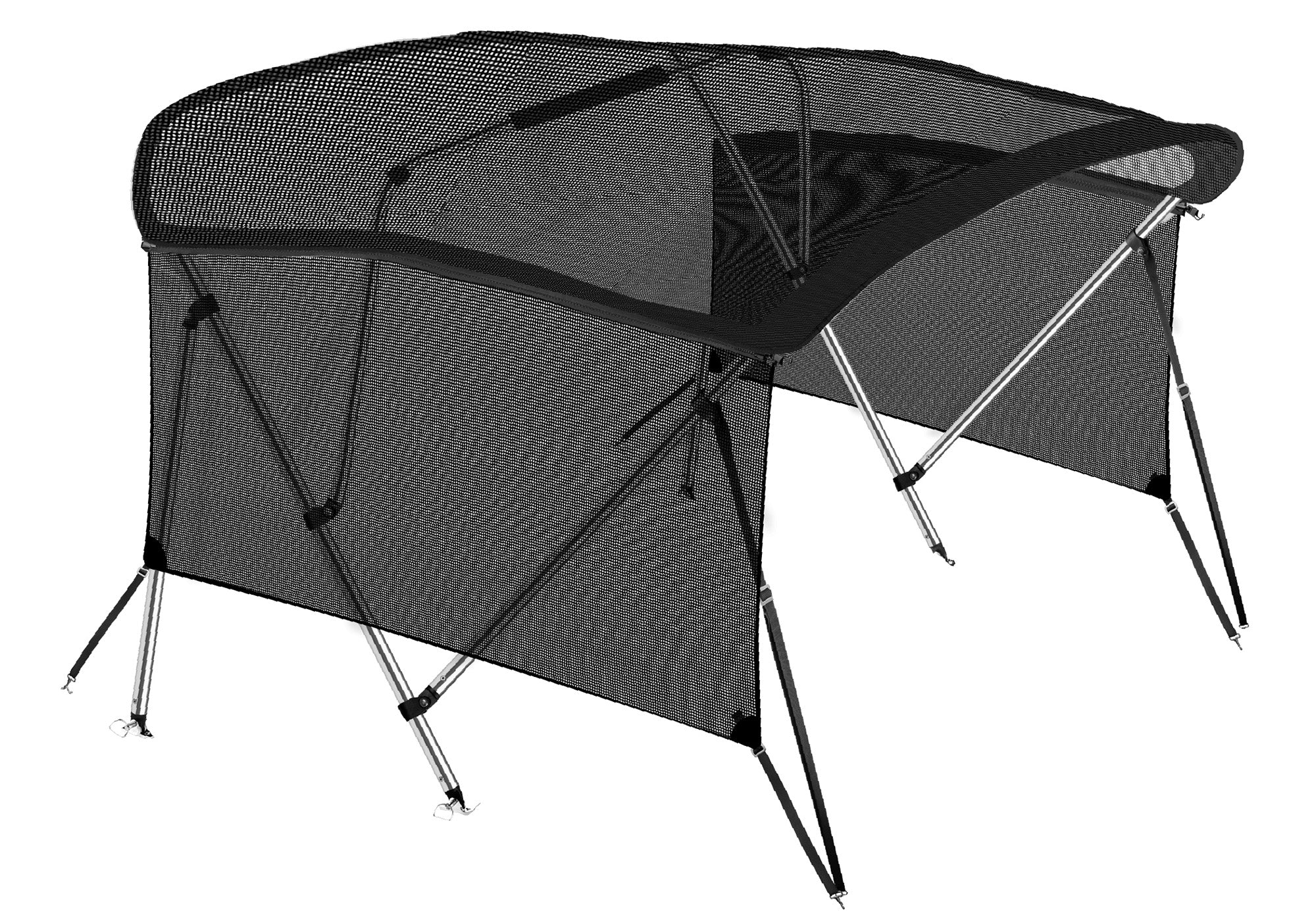 KNOX Pro Series Canvas With Sidewalls for 4 Bow Bimini Top, Mesh