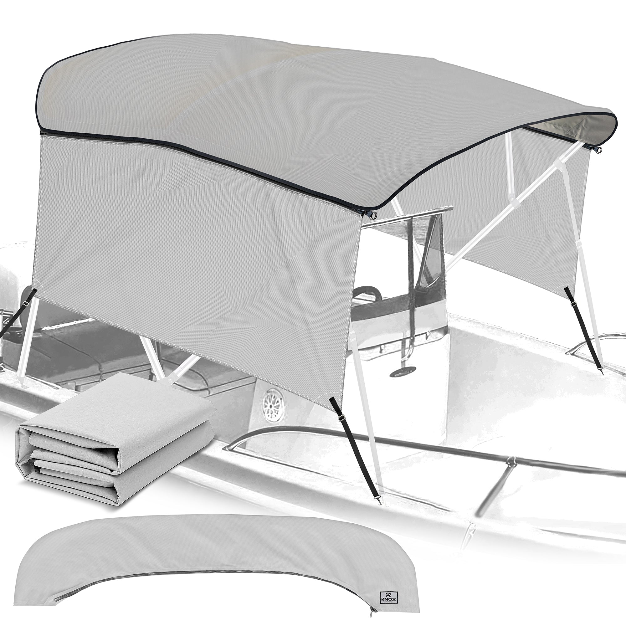KNOX Pro Series Canvas With Sidewalls for 4 Bow Bimini Top, Solid