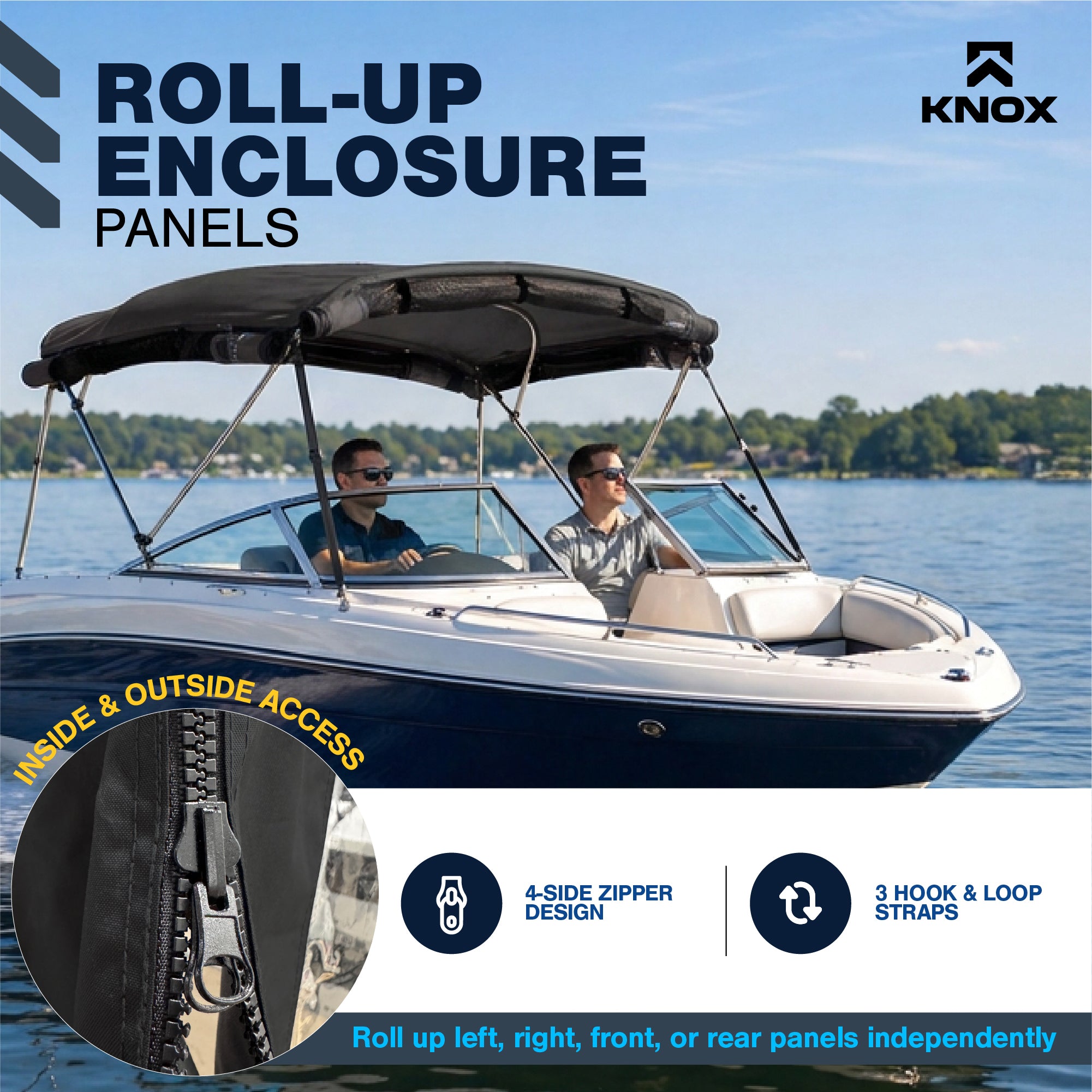 KNOX Universal 3 Bow Bimini Mesh Enclosure Only