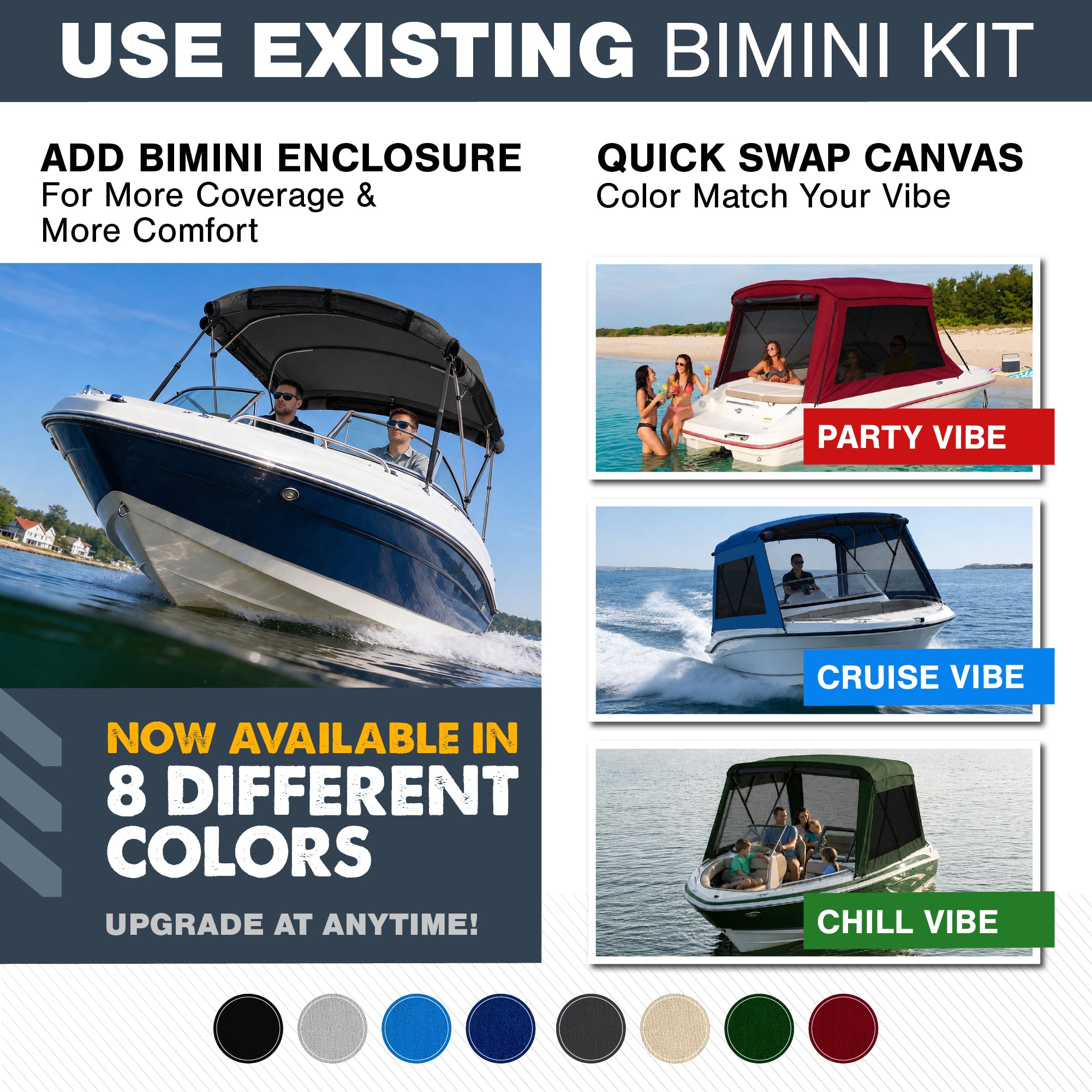KNOX Universal 3 Bow Bimini Mesh Enclosure Only