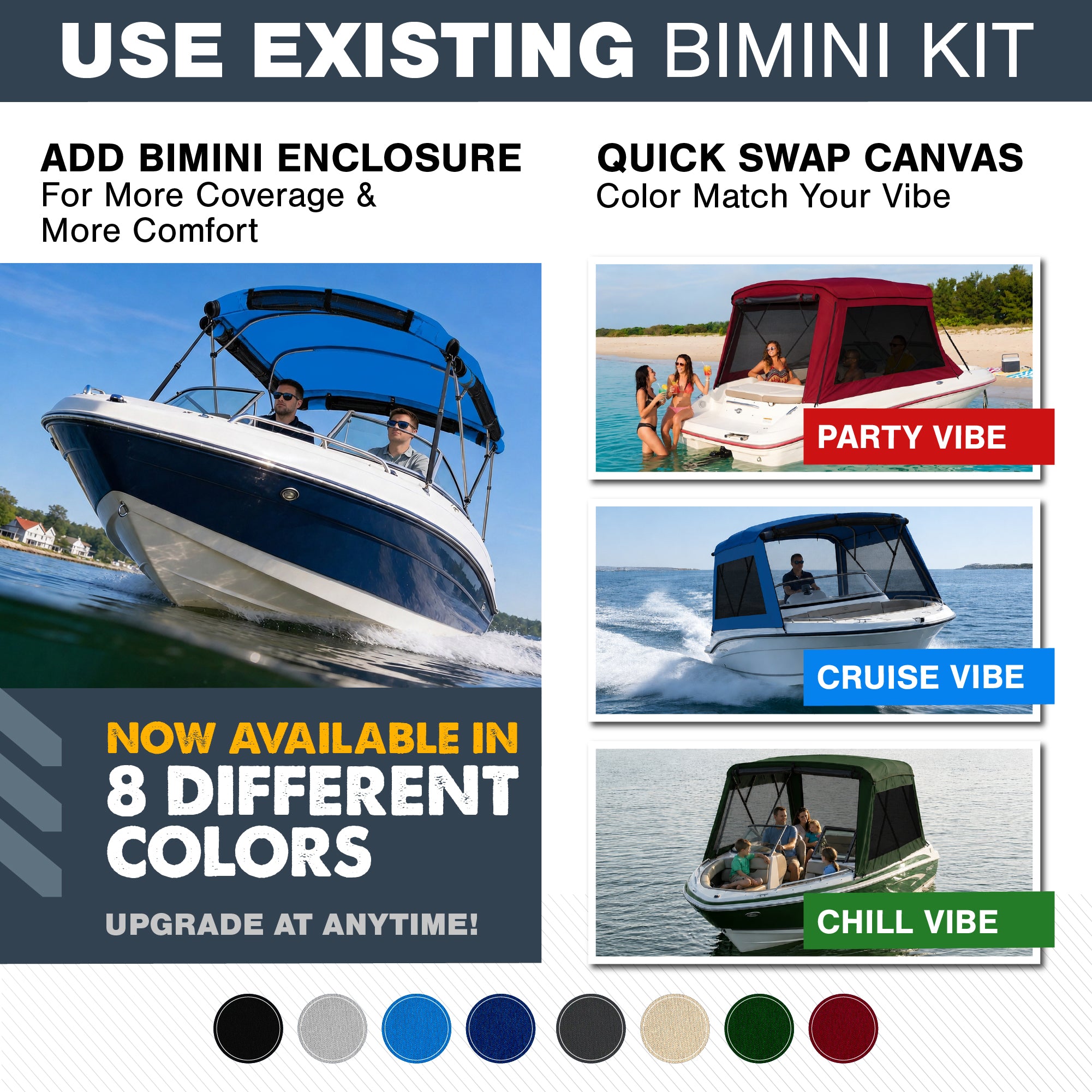 KNOX Universal 3 Bow Bimini Mesh Enclosure Only
