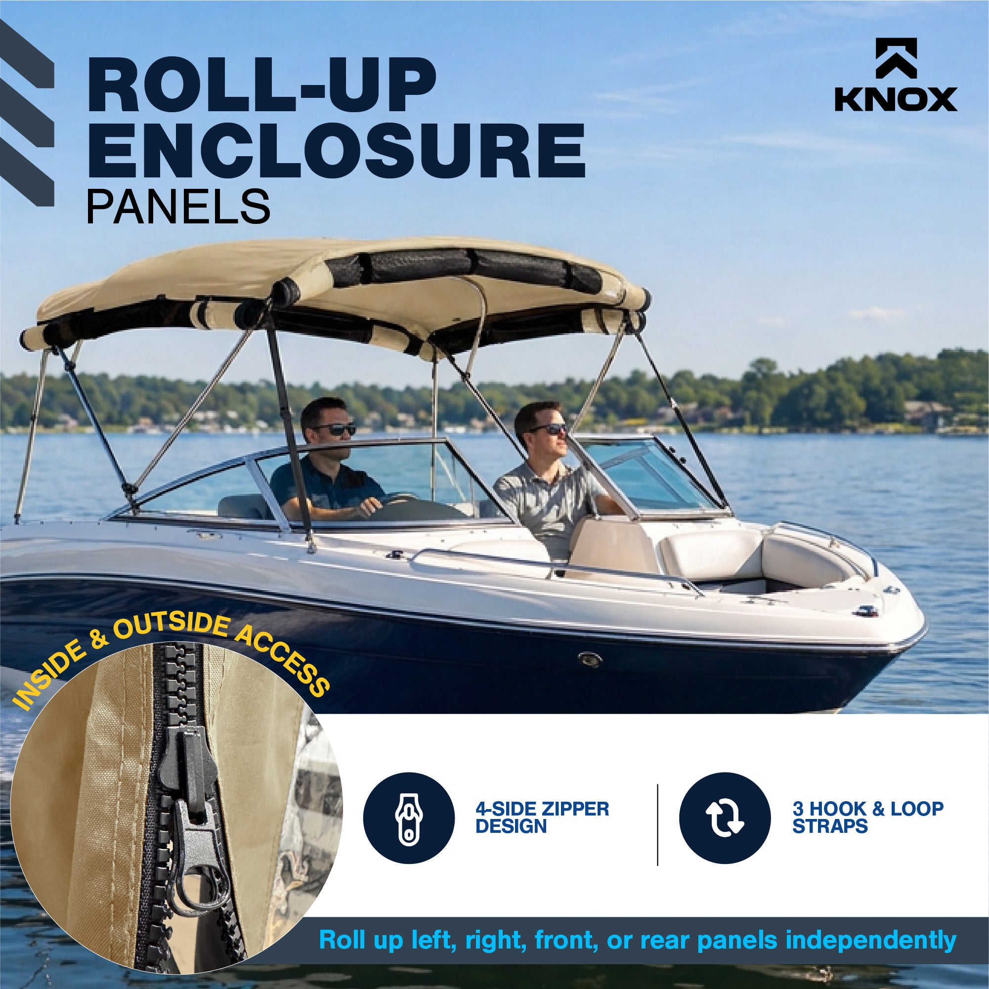 KNOX Universal 3 Bow Bimini Mesh Enclosure Only