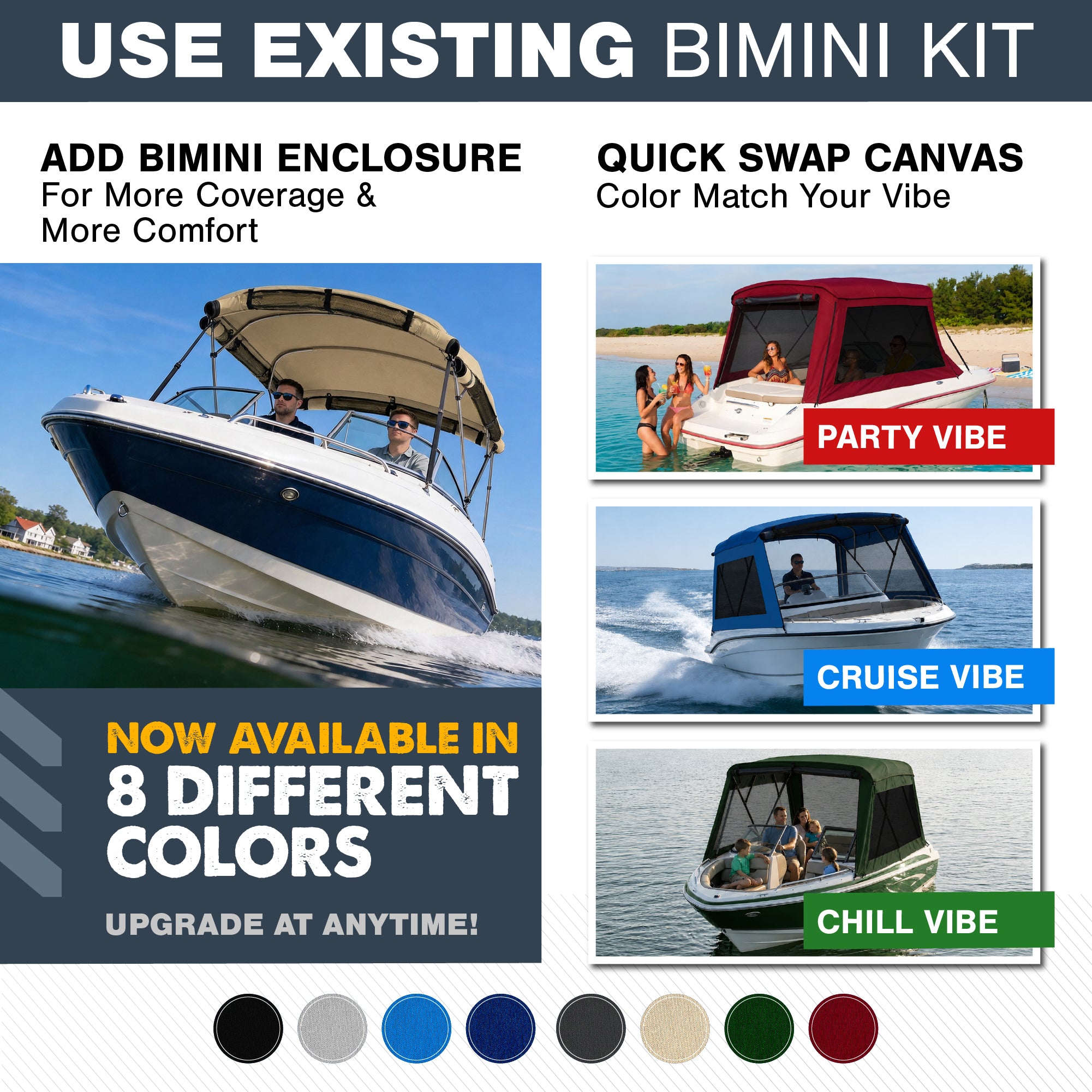 KNOX Universal 3 Bow Bimini Mesh Enclosure Only