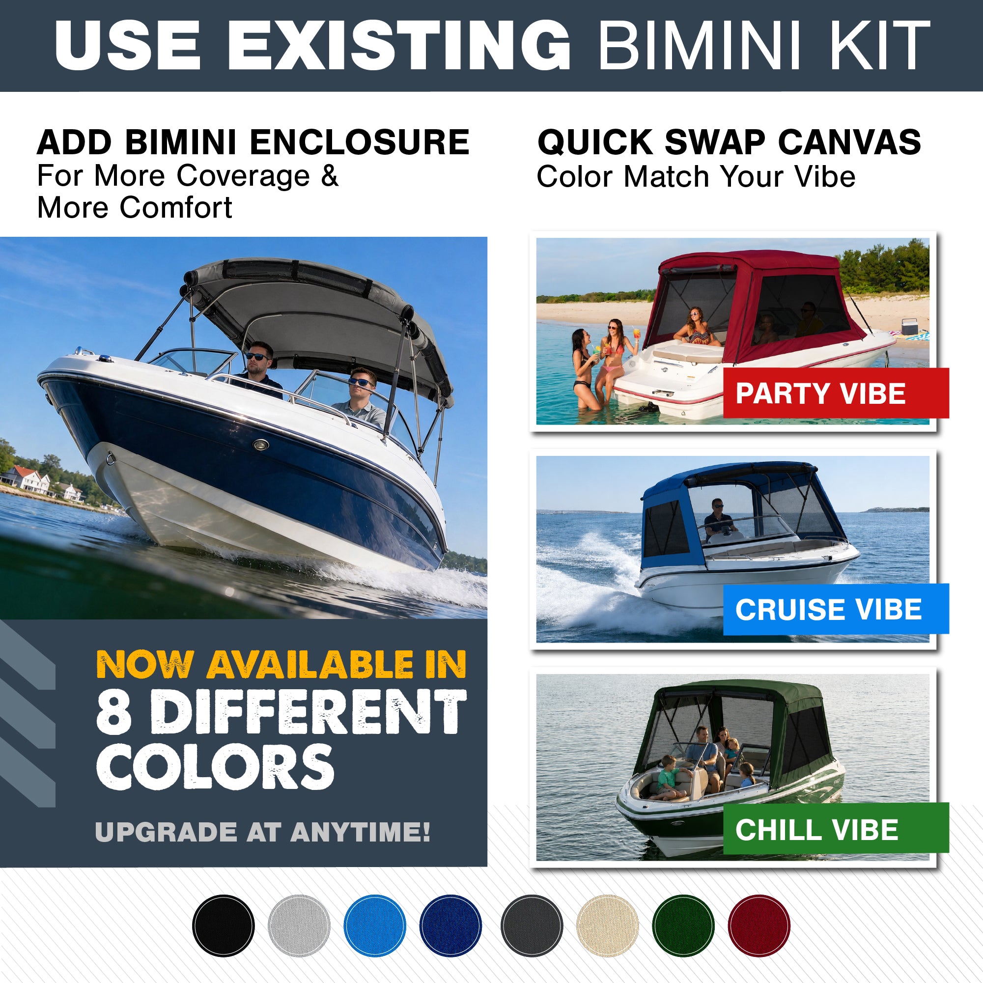 KNOX Universal 3 Bow Bimini Mesh Enclosure Only