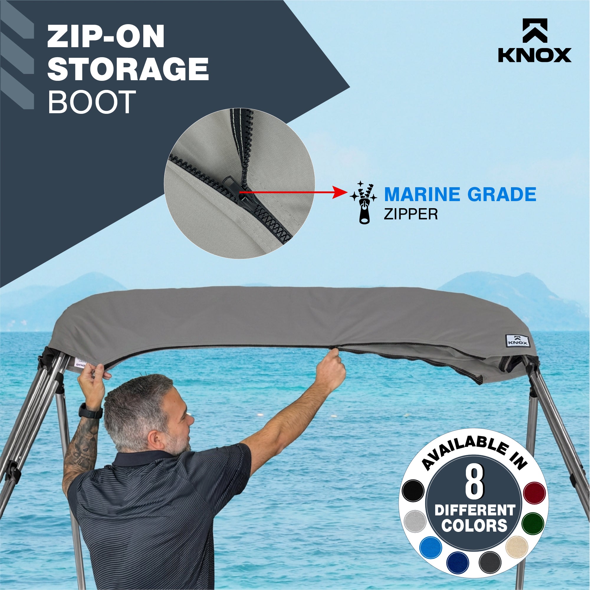 KNOX Universal 3 Bow Bimini Mesh Enclosure Only