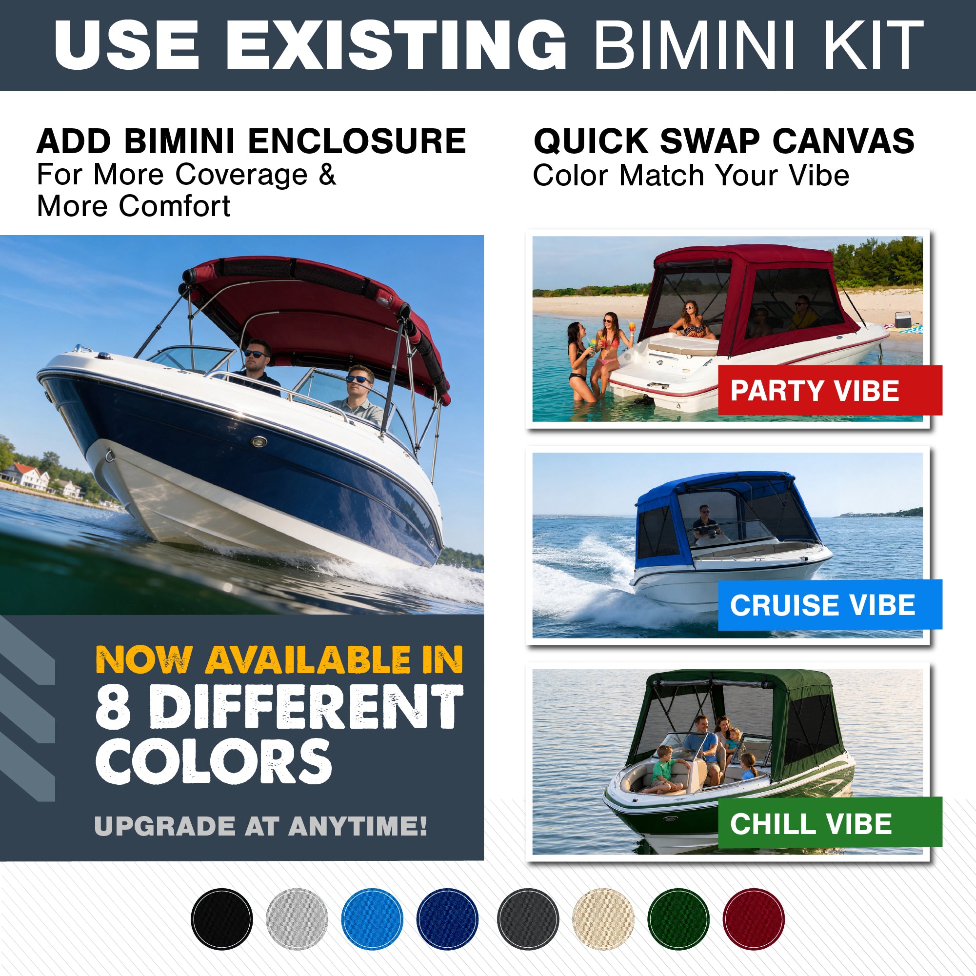 KNOX Universal 4 Bow Bimini Mesh Enclosure Only