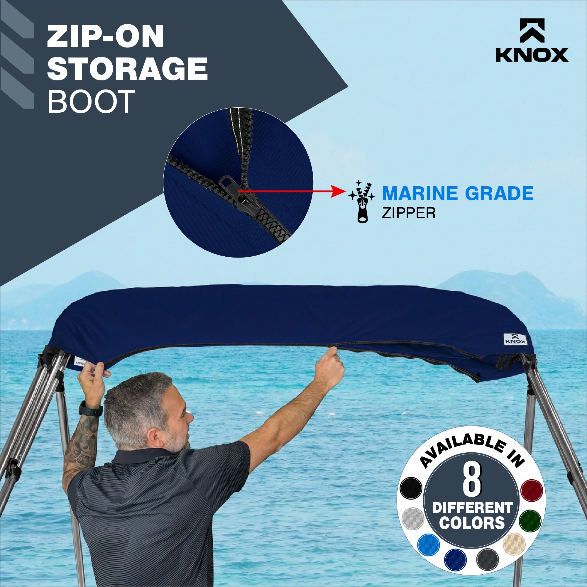 KNOX Universal 4 Bow Bimini Mesh Enclosure Only