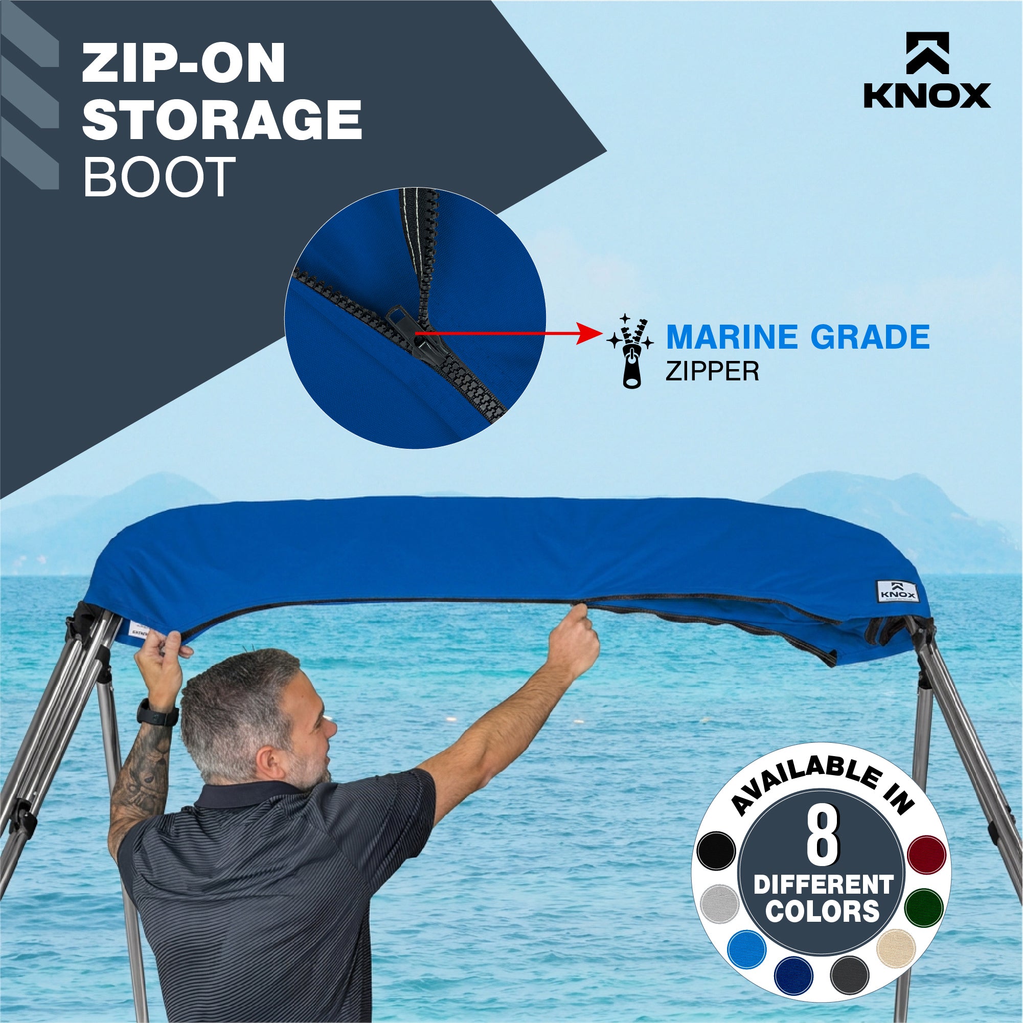 KNOX Universal 3 Bow Bimini Enclosure Only