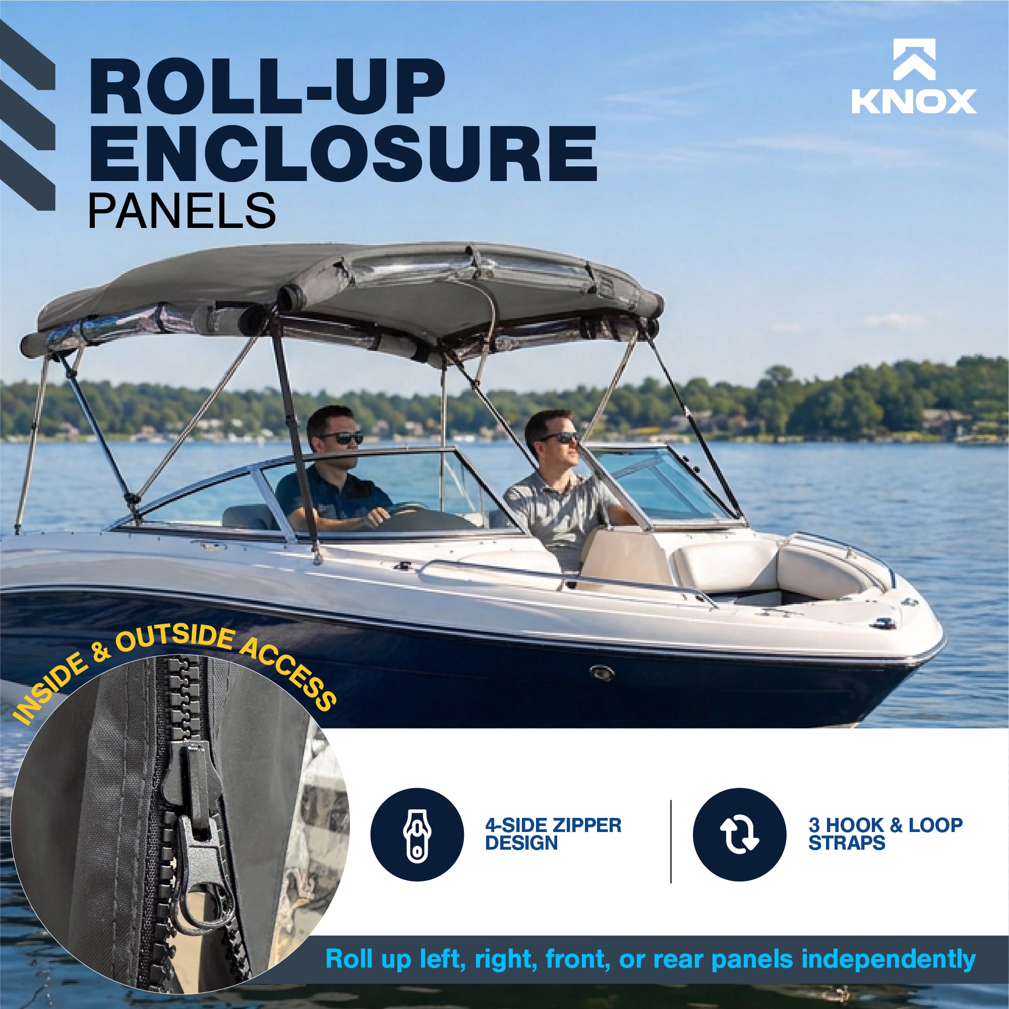 KNOX Universal 3 Bow Bimini Enclosure Only