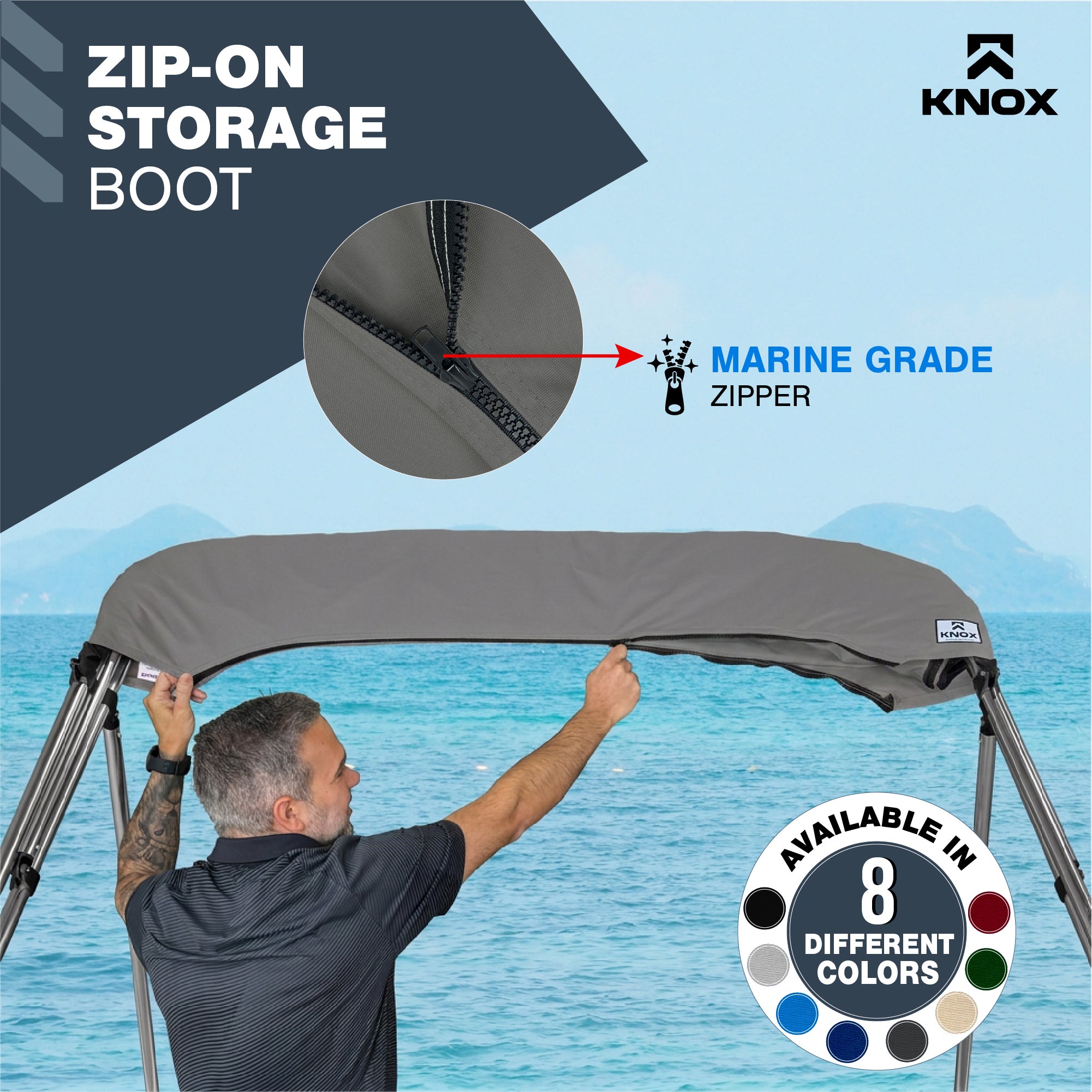 KNOX Universal 3 Bow Bimini Enclosure Only
