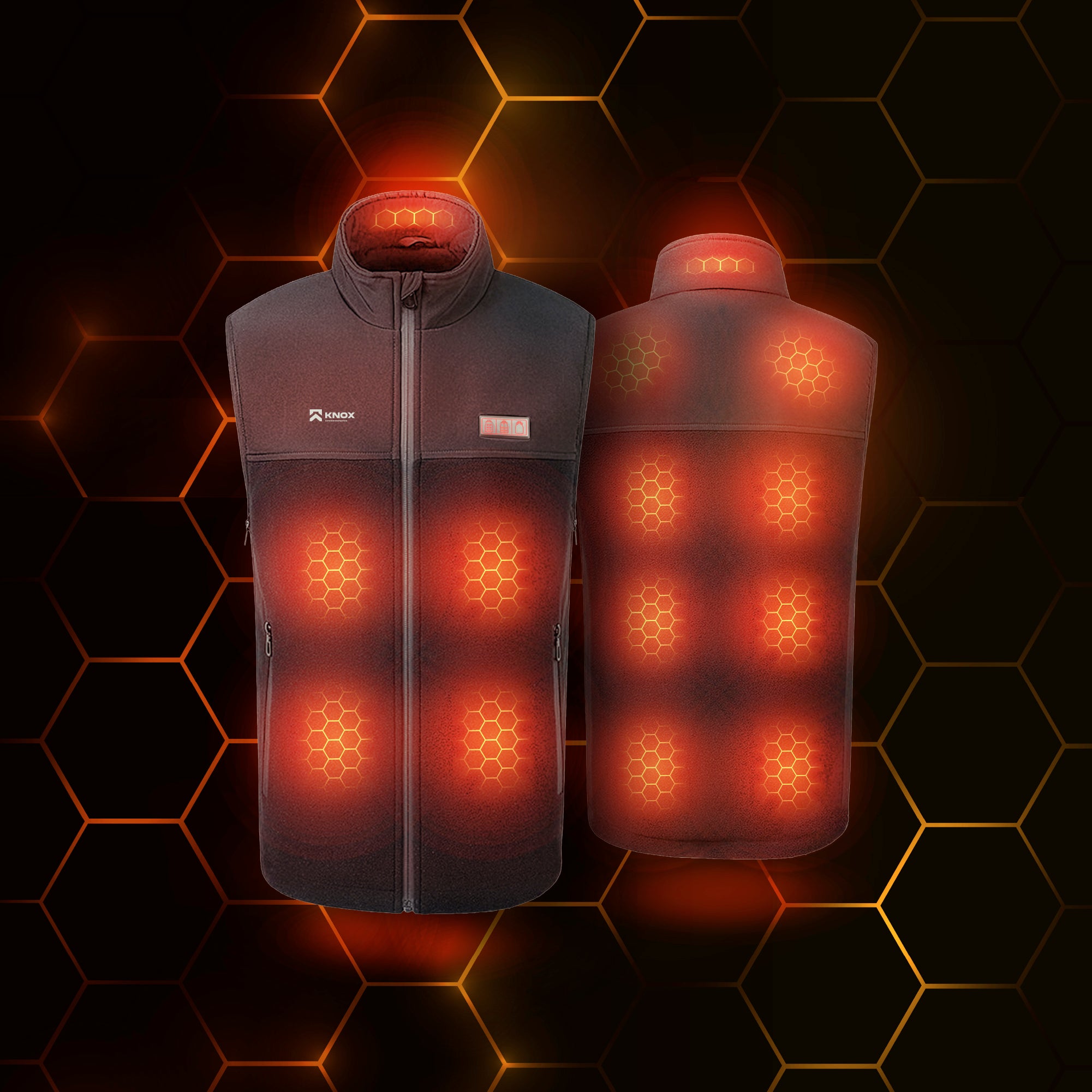 KNOX Heated Vest with Battery Pack, 9 Heating Zones