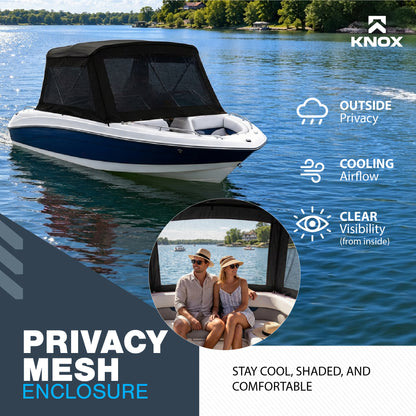 KNOX 3 Bow Bimini Mesh Enclosure with Frame Kit