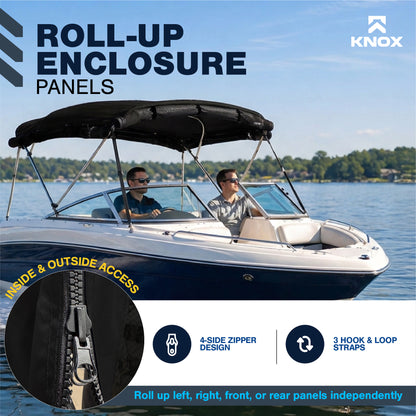 KNOX 3 Bow Bimini Mesh Enclosure with Frame Kit