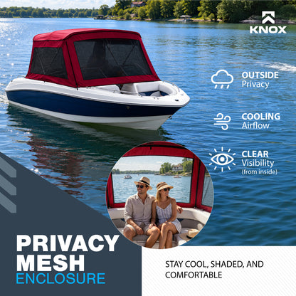 KNOX 3 Bow Bimini Mesh Enclosure with Frame Kit
