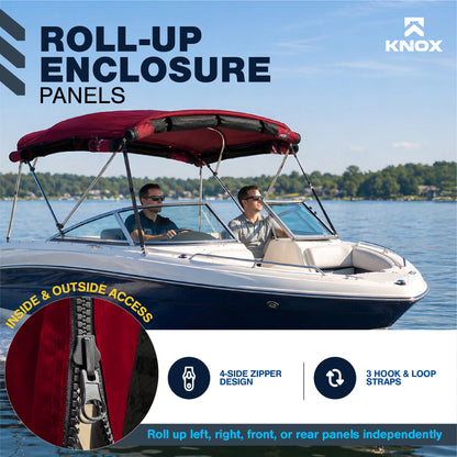 KNOX 3 Bow Bimini Mesh Enclosure with Frame Kit