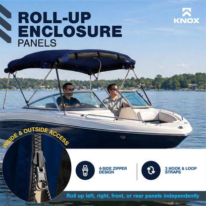 KNOX 3 Bow Bimini Mesh Enclosure with Frame Kit