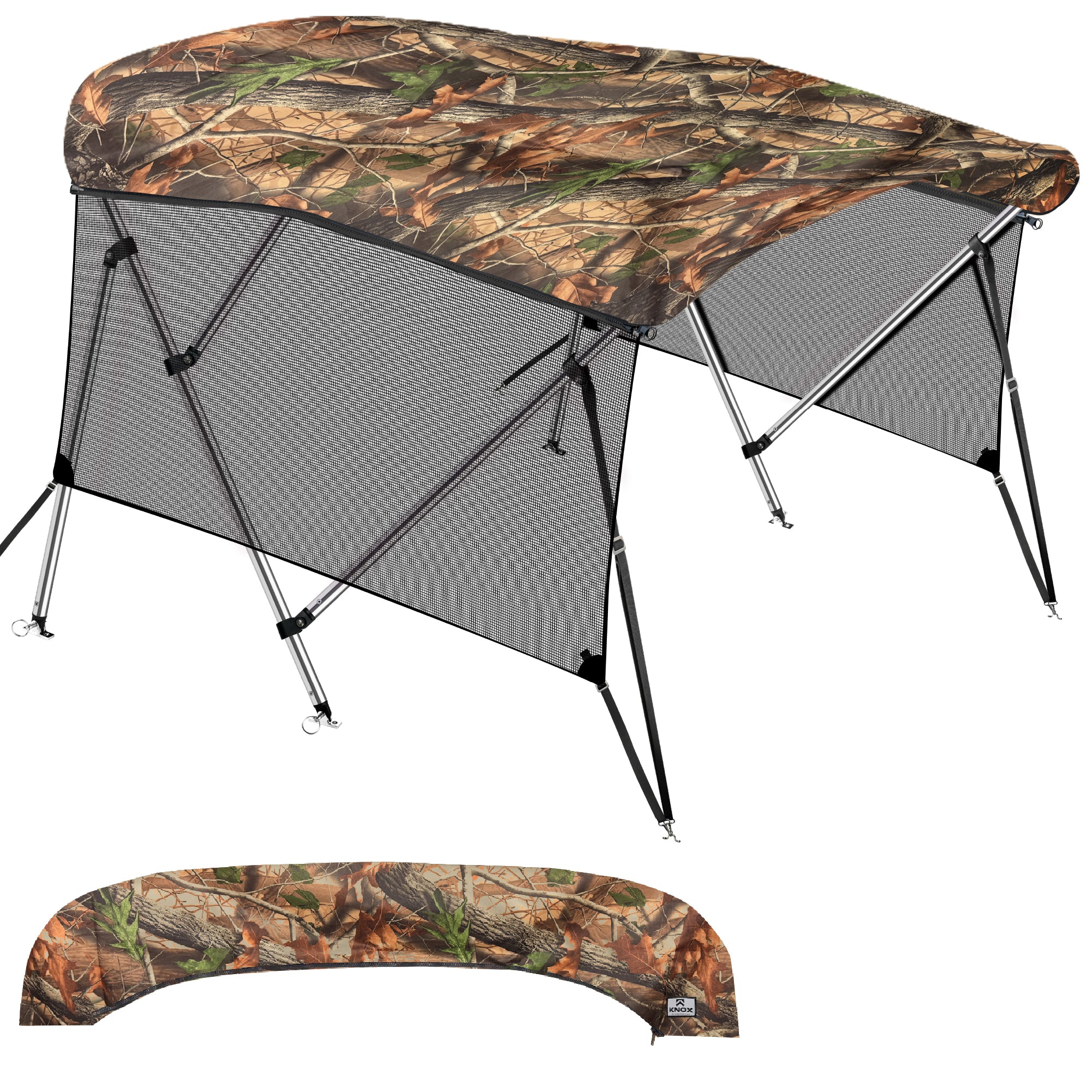 KNOX Pro Series 3 Bow Bimini Top With Sidewalls, Mesh