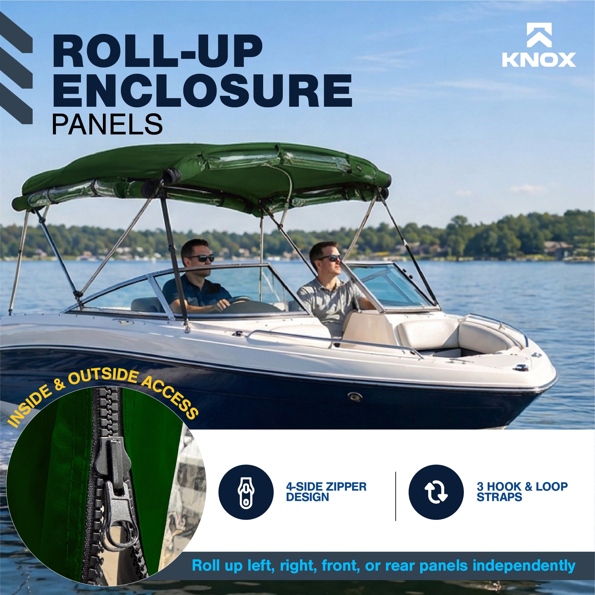 KNOX 3 Bow Bimini Enclosure with Frame Kit