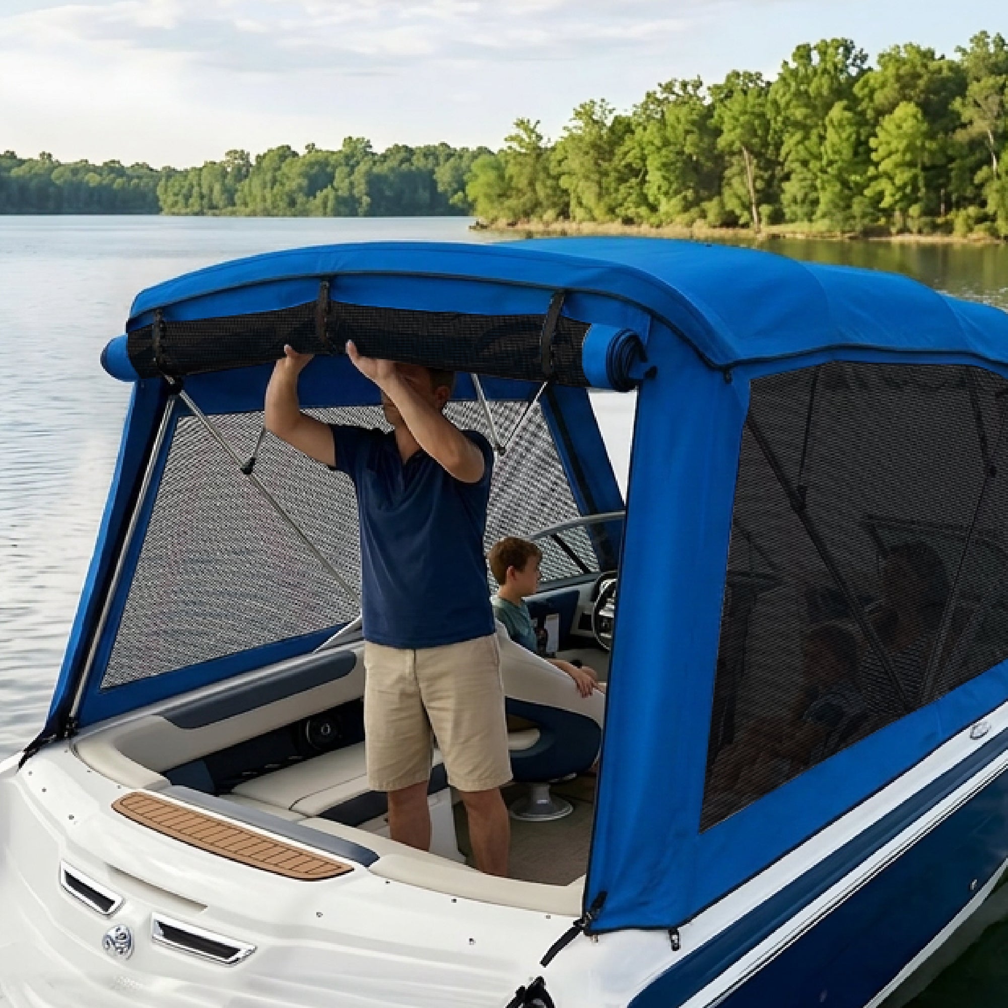 KNOX 3 Bow Bimini Mesh Enclosure with Frame Kit