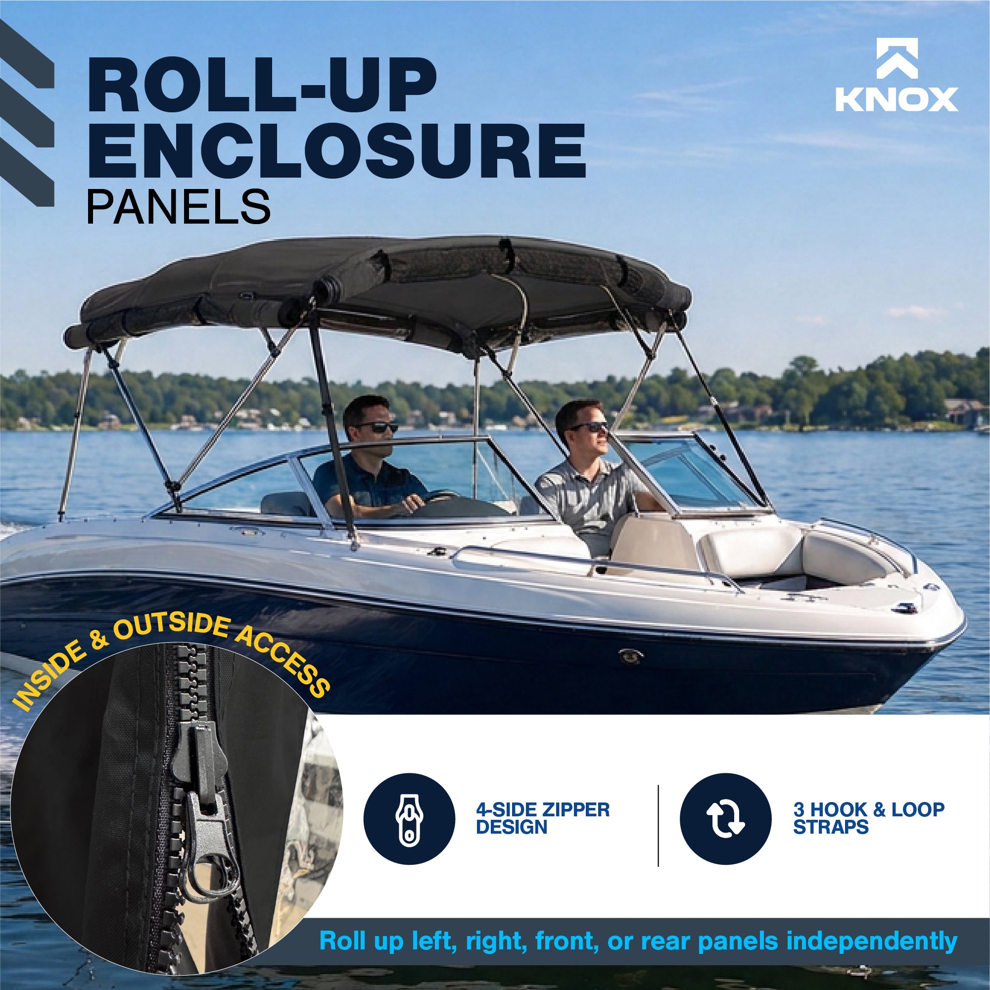 KNOX 4 Bow Bimini Mesh Enclosure with Frame Kit