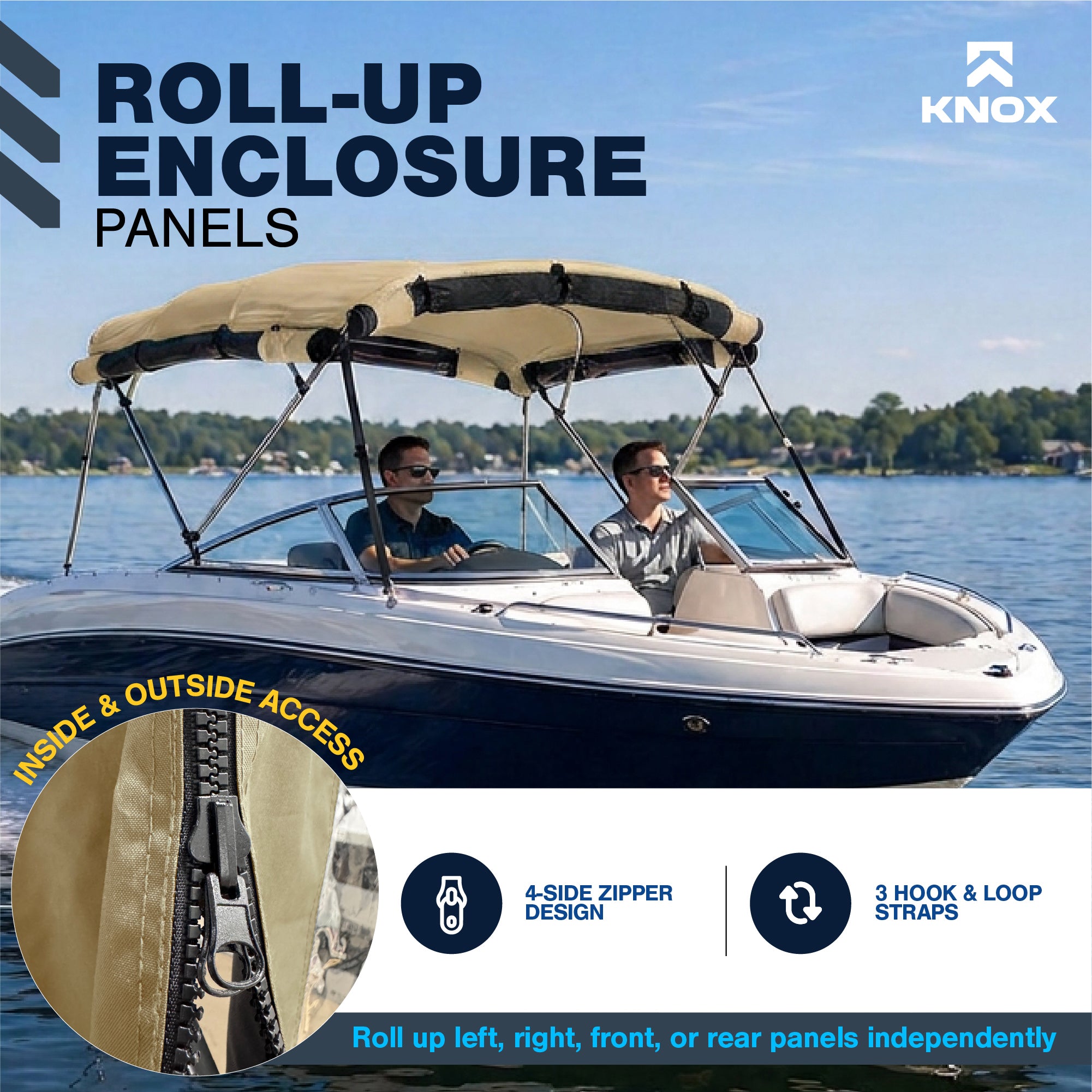 KNOX 4 Bow Bimini Mesh Enclosure with Frame Kit