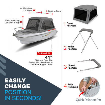 KNOX 4 Bow Bimini Mesh Enclosure with Frame Kit