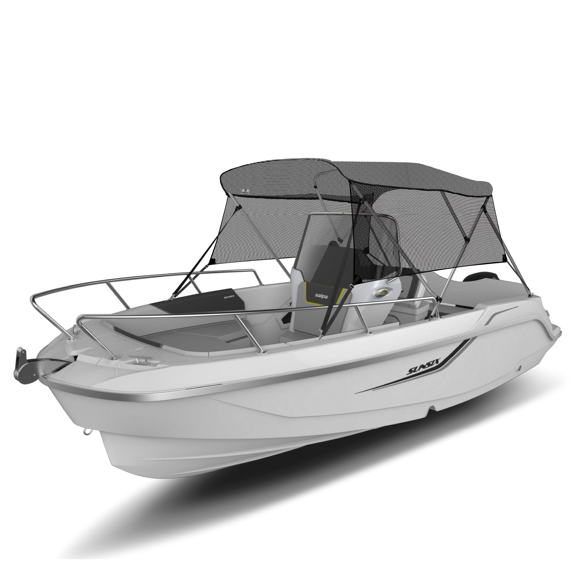 KNOX 3 Bow Bimini Top With Sidewalls, Mesh