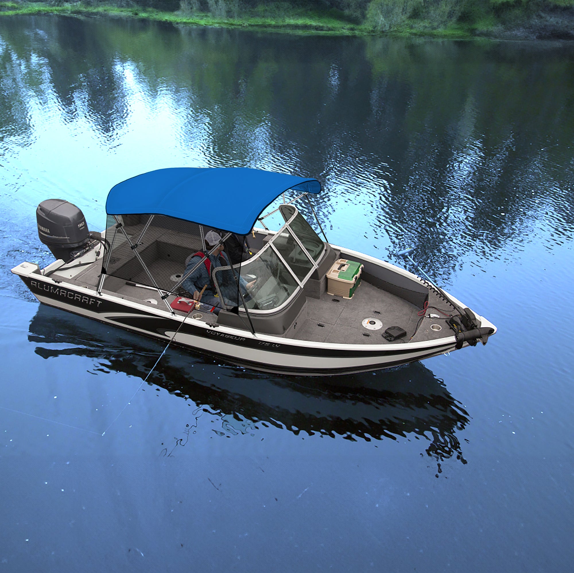 KNOX 4 Bow Bimini Top With Sidewalls, Mesh