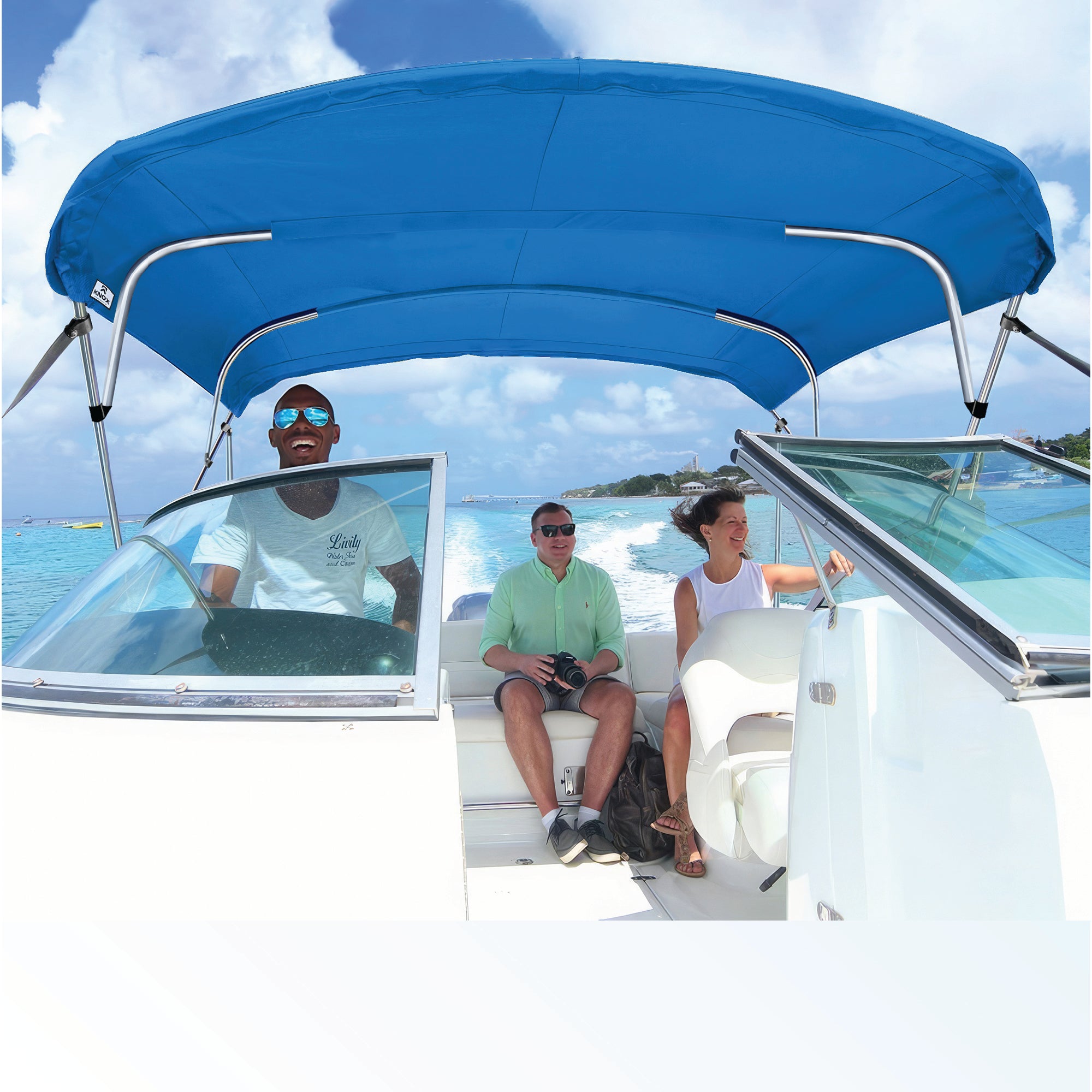 KNOX 4 Bow Bimini Top With Sidewalls, Mesh