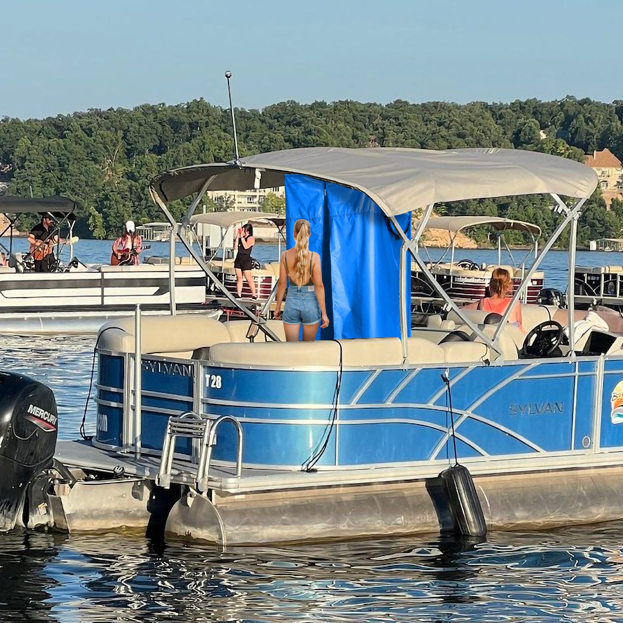 KNOX Boat Privacy Tent Hanging Portable Shower Curtain