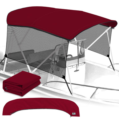 KNOX Canvas With Sidewalls for 3 Bow Bimini Top, Mesh