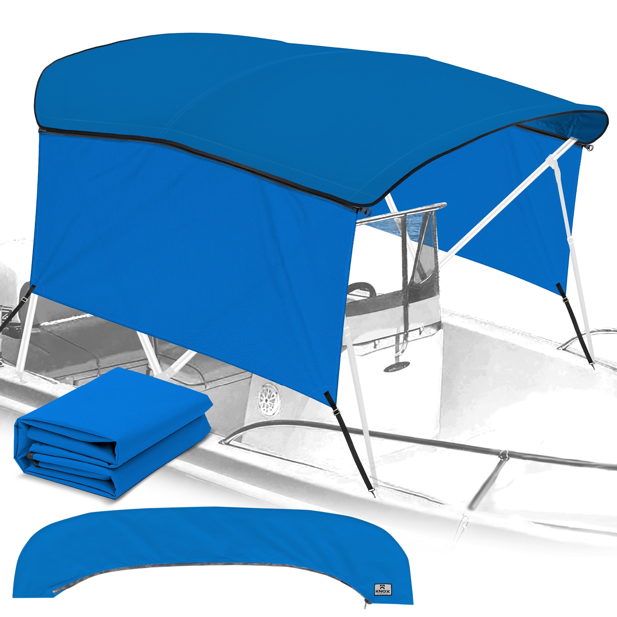 KNOX Canvas With Sidewalls for 3 Bow Bimini Top, Solid