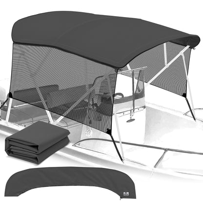 KNOX Canvas With Sidewalls for 4 Bow Bimini Top, Mesh