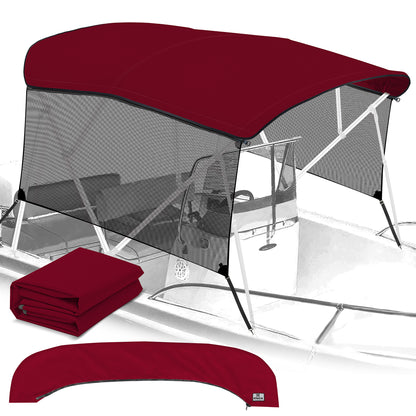 KNOX Canvas With Sidewalls for 4 Bow Bimini Top, Mesh