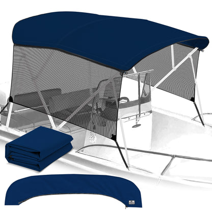 KNOX Canvas With Sidewalls for 4 Bow Bimini Top, Mesh