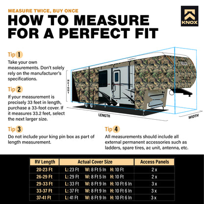 Knox RV Cover - Camo 5th Wheel with Skirt Combo