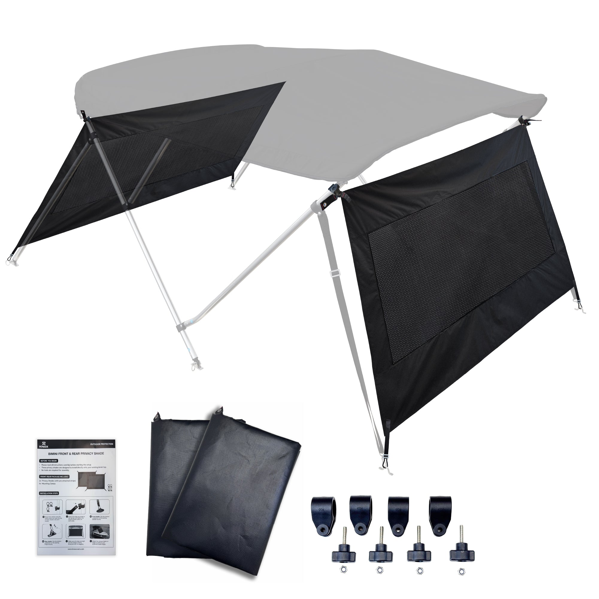 KNOX Bimini Front & Rear shade panel Kit Marine 420D Mesh Panels