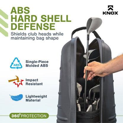 KNOX Golf Travel Bag Cover with Wheels, TSA Lock, and Padded Handles