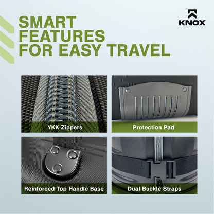 KNOX Golf Travel Bag Cover with Wheels, TSA Lock, and Padded Handles