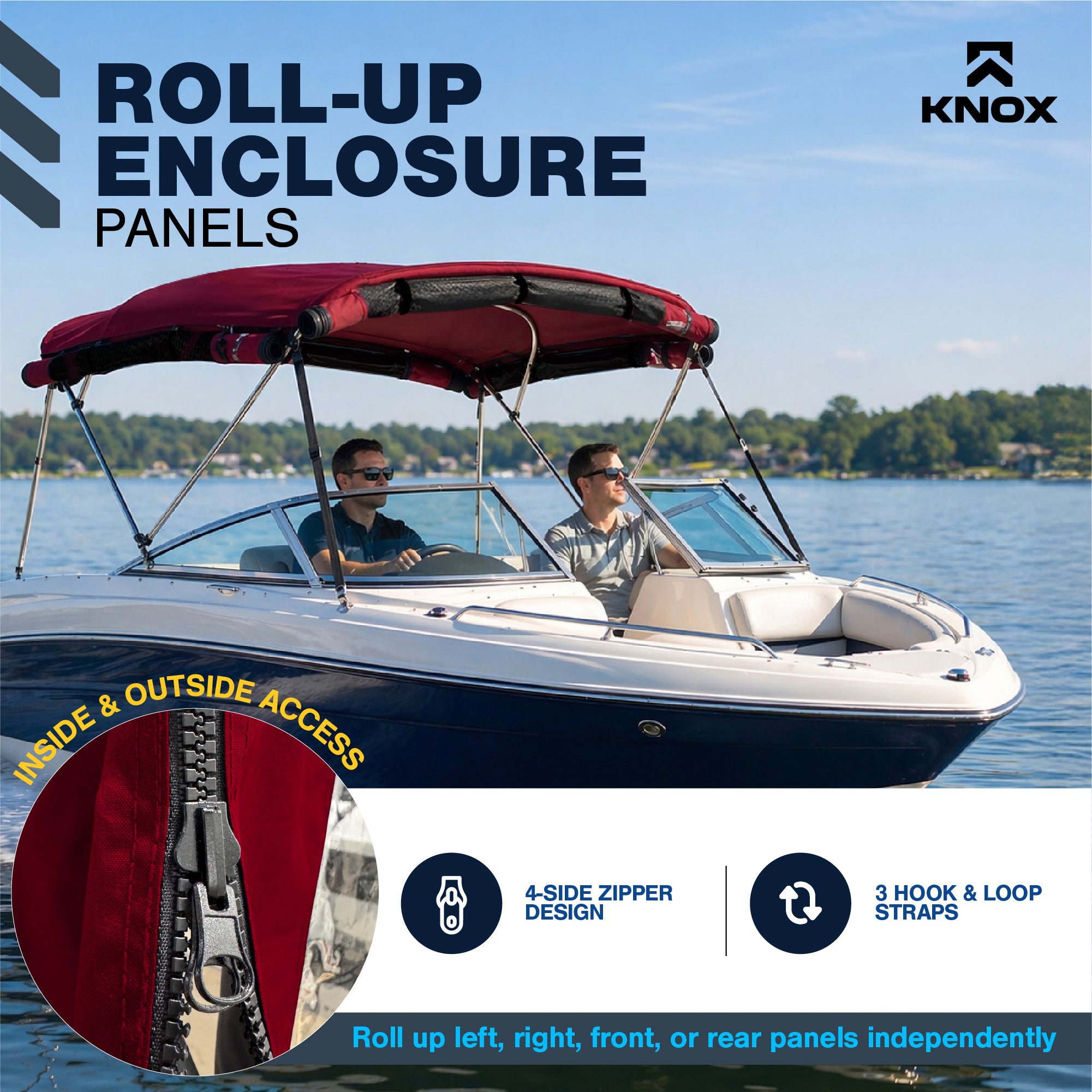 KNOX Universal 3 Bow Bimini Mesh Enclosure Only