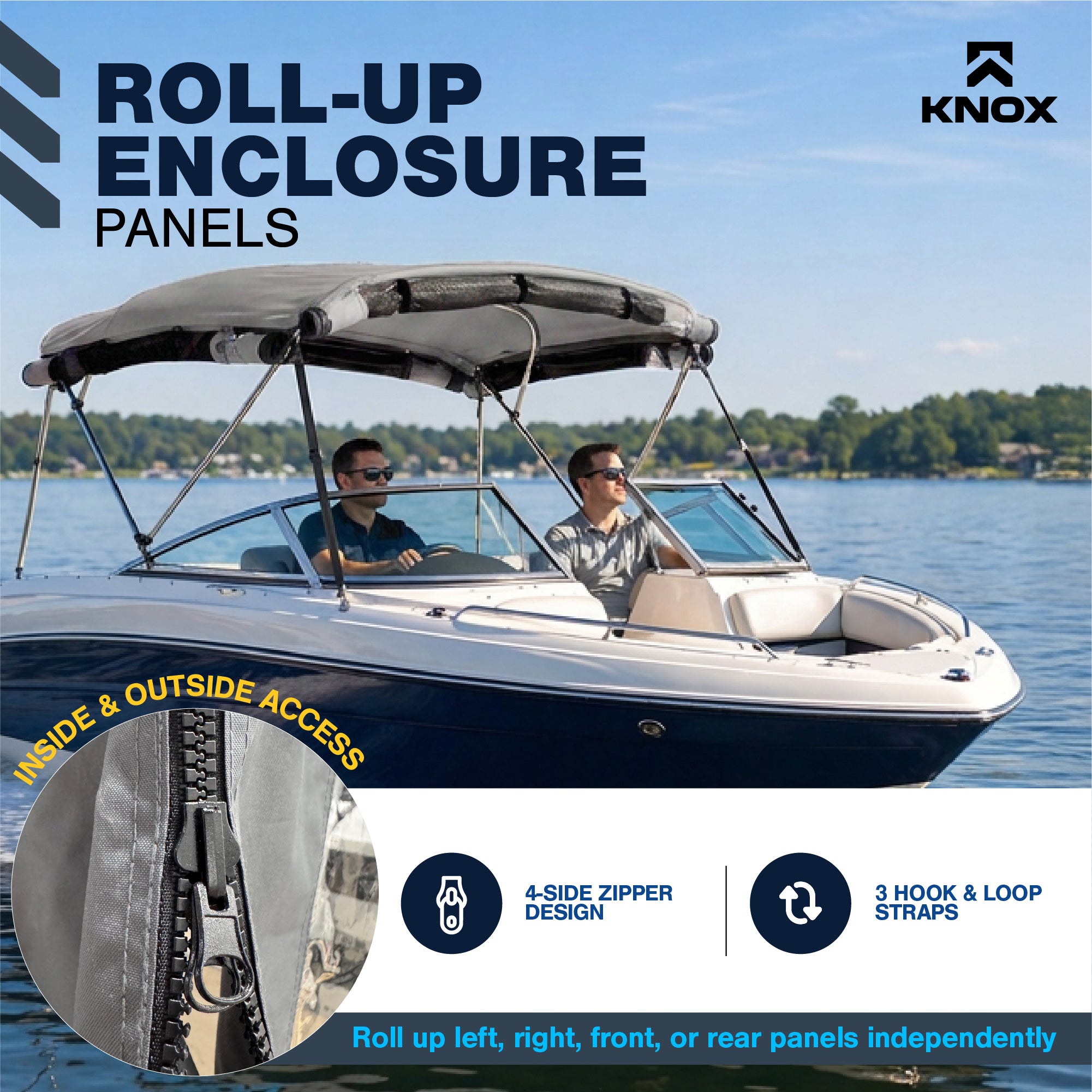 KNOX Universal 3 Bow Bimini Mesh Enclosure Only